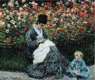 Claude Monet Camille Monet and a Child in the Artist s Garden in Argenteuil Germany oil painting art